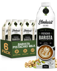 Elmhurst pistachio frente del paquete muestra el envase y beneficio de ingredientes simples