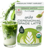Encha matcha frente del empaque mostrando bolsa resellable y beneficios