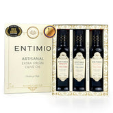 ENTIMIO pack frontal elegante mostrando las tres botellas, ideal para regalo