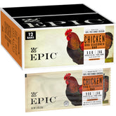 EPIC empaque frontal de barra BBQ Chicken mostrando diseño y tamaño