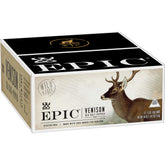 EPIC venison envase frontal mostrando el diseño y beneficios del snack proteico