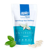 Epic chicle xilitol wintergreen frente del empaque mostrando cantidad 500