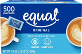 Equal frente del empaque mostrando 500 sobres y conveniencia