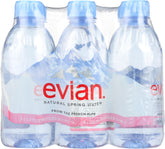 evian paquete frontal mostrando las seis botellas, conveniencia inmediata