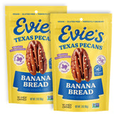 Evie's frente del empaque mostrando marca y sabor Banana Bread, ideal para elegir snack