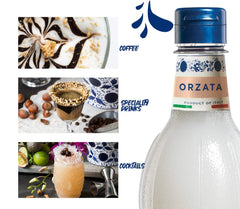 Fabbri Orgeat servido en iced latte y cóctel, aportando sabor almendrado