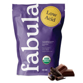 Fabula empaque frontal del café chocolate y nuez mostrando etiqueta orgánica y beneficio bajo en ácido