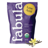 Fabula frente del empaque mostrando 12 oz y etiquetas orgánico y bajo en ácido