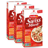 Familia empaque frontal del müesli, atractivo y nutritivo