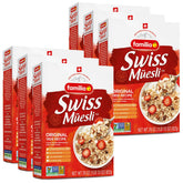 Familia muesli frontal del empaque mostrando ingredientes y beneficios