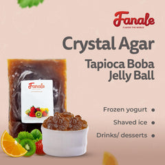 Fanale primer plano de perlas de agar mostrando textura gelatinosa y brillo