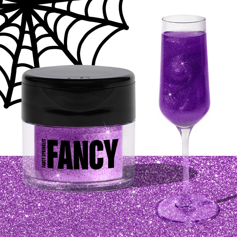 Fancy Sprinkles frasco frontal amatista muestra color brillante y uso profesional