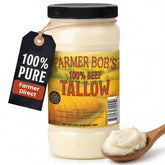 Farmer Bob's frasco frontal mostrando 15 oz y etiqueta clara, conveniencia de uso