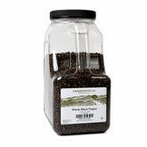 Farmersville Spice Co envase frontal de pimienta negra entera, fácil manejo