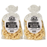 Farmhouse Preserve paquete frontal mostrando fideos sin gluten y doble yema beneficio visual