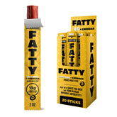 FATTY frente del paquete mostrando 20 barras, conveniente para abastecerse