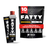 FATTY embalaje frontal mostrando paquete y tamaño práctico