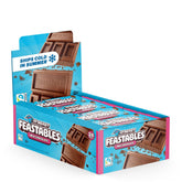 Feastables vista frontal de la barra mostrando el diseño y atractivo visual