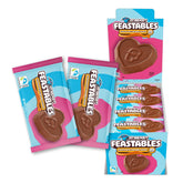 Feastables empaque frontal de corazones de caramelo mostrando caja de 20 unidades y atractivo visual