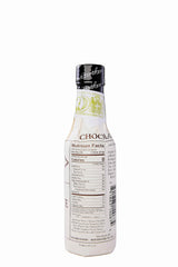 Detalle de la etiqueta y gotero Fee Brothers Aztec Chocolate, resalta calidad y control de dosificación