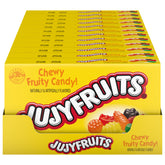 Ferrara Jujyfruits caja frente mostrando diseño y conveniencia para cine