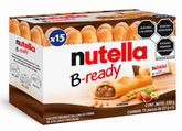 Ferrero Nutella B-ready paquete frontal mostrando 15 unidades y conveniencia
