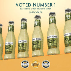 Fever-Tree botella en mano para mostrar tamaño y facilidad de servicio