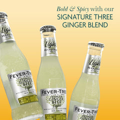 Fever-Tree Light Ginger Beer servida en copa con hielo, realza cócteles ligeros