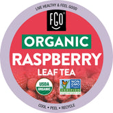 FGO caja de cápsulas K-Cup frente, muestra orgánica y reciclable
