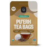 FGO empaque frontal del Pu'erh mostrando bolsa resellable y conteo