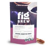 FigBrew frente del empaque mostrando sello USDA Organic y beneficio sin cafeína