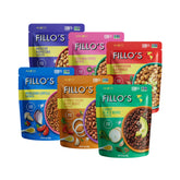 Fillo's frontal del pack de 6 pouches mostrando conveniencia y variedad