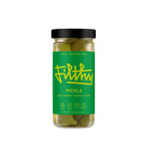 Filthy aceitunas en frasco frontal mostrando presentación premium