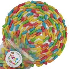 FirstChoiceCandy primer plano de textura y recubrimiento ácido que resalta sabor