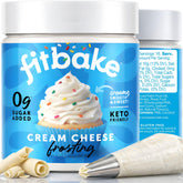 FitBake frasco frontal mostrando etiqueta clara y tamaño conveniente