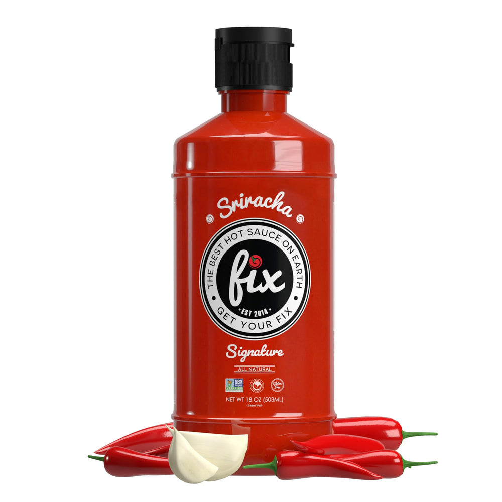 Fix Hot Sauce botella frontal mostrando el color intenso y atractivo