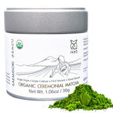 FKRO lata 30g frente mostrando diseño y conservación del matcha, frescura garantizada