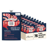 Flavia Lavazza packaging frontal mostrando caja de 76 Freshpacks y conveniencia