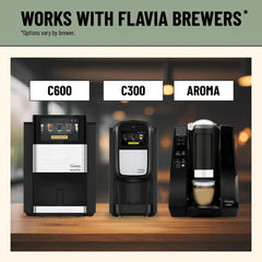 Flavia Lavazza Freshpack insertado en brewer demostrando uso rápido y limpio