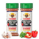 Flavor God frontal del pack de dos botellas mostrando el envase y marca, aporta ahorro