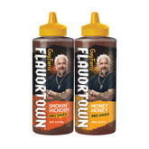 Flavortown pack frontal con Smokin' Hickory y Money Honey mostrando frascos y etiquetas claras