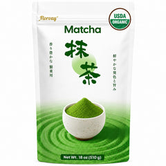 Florvay frente del empaque mostrando 18oz y beneficios orgánicos