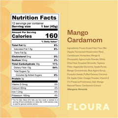 Floura corte transversal que revela textura masticable y trozos de fruta para saciedad