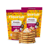 Flourish frente del empaque mostrando la marca y beneficio proteico