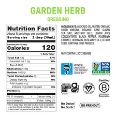 Fody aderezo Garden Herb textura cremosa en cucharada realza sabor saludable