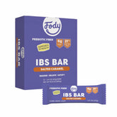 Fody empaque frontal mostrando la barra salted caramel y beneficio de conveniencia