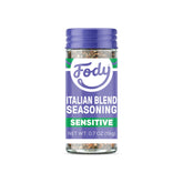 Fody envase frontal mostrando mezcla italiana, sabor sin ajo ni cebolla