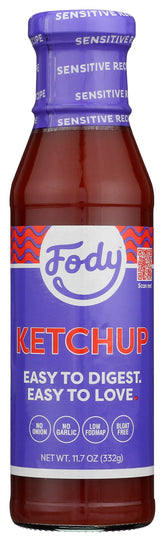 Fody ketchup vista frontal mostrando envase y tamaño conveniente