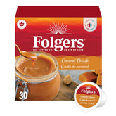 Folgers mostrando el frente del empaque que facilita identificar sabor caramelo