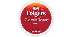 Folgers frente del paquete mostrando 48 cápsulas y conveniencia rápida